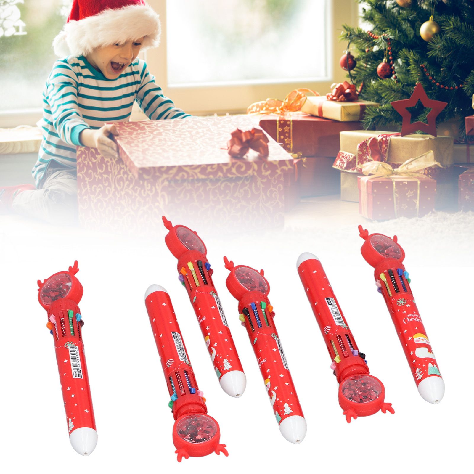6pcs Christmas Ballpoint Pen 10 Colors Innovative Christmas Press Ballpoint view 12