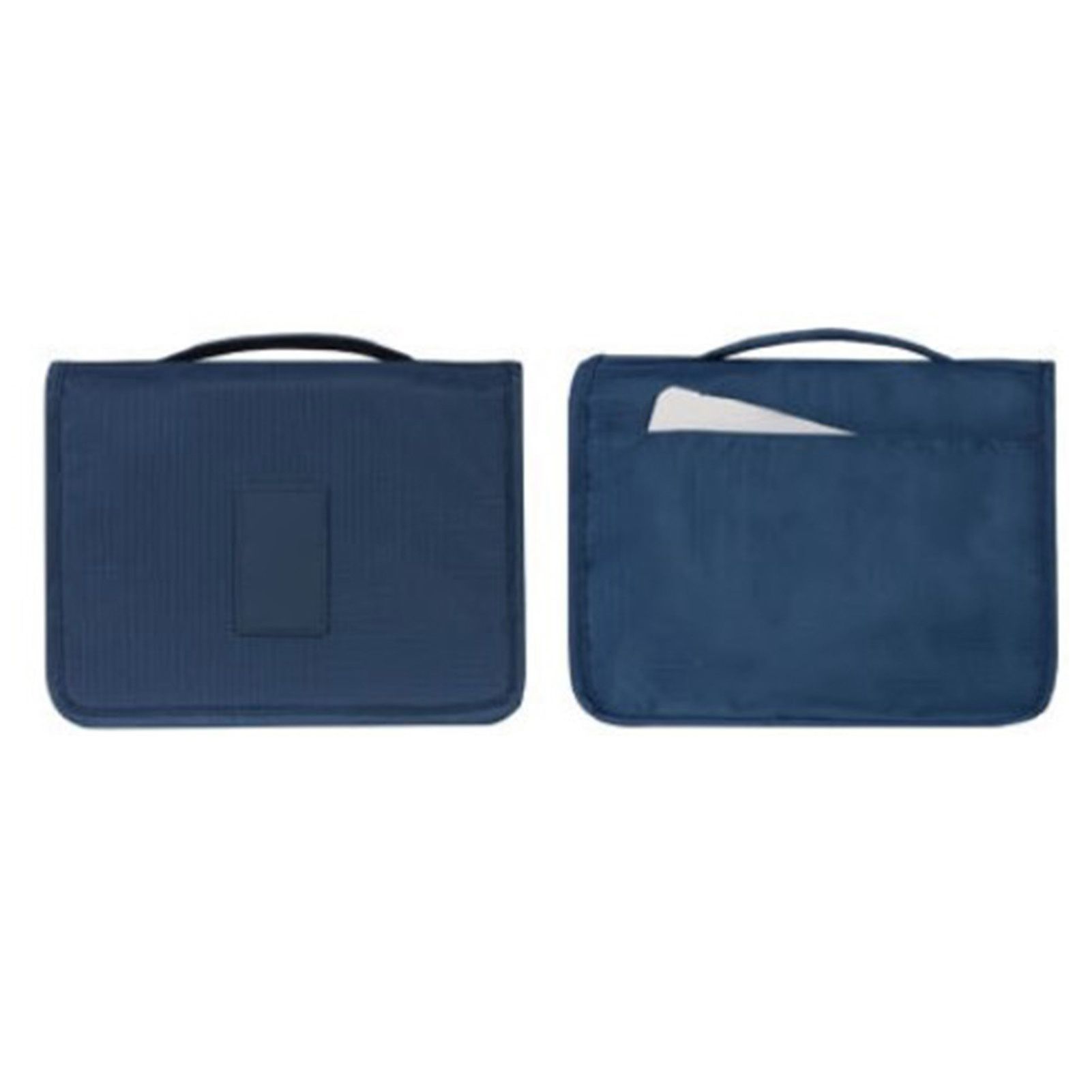 Hanging Toiletry Bag Cosmetic Bag Foldable Makeup Bag with Hook and Tote Navy view 2