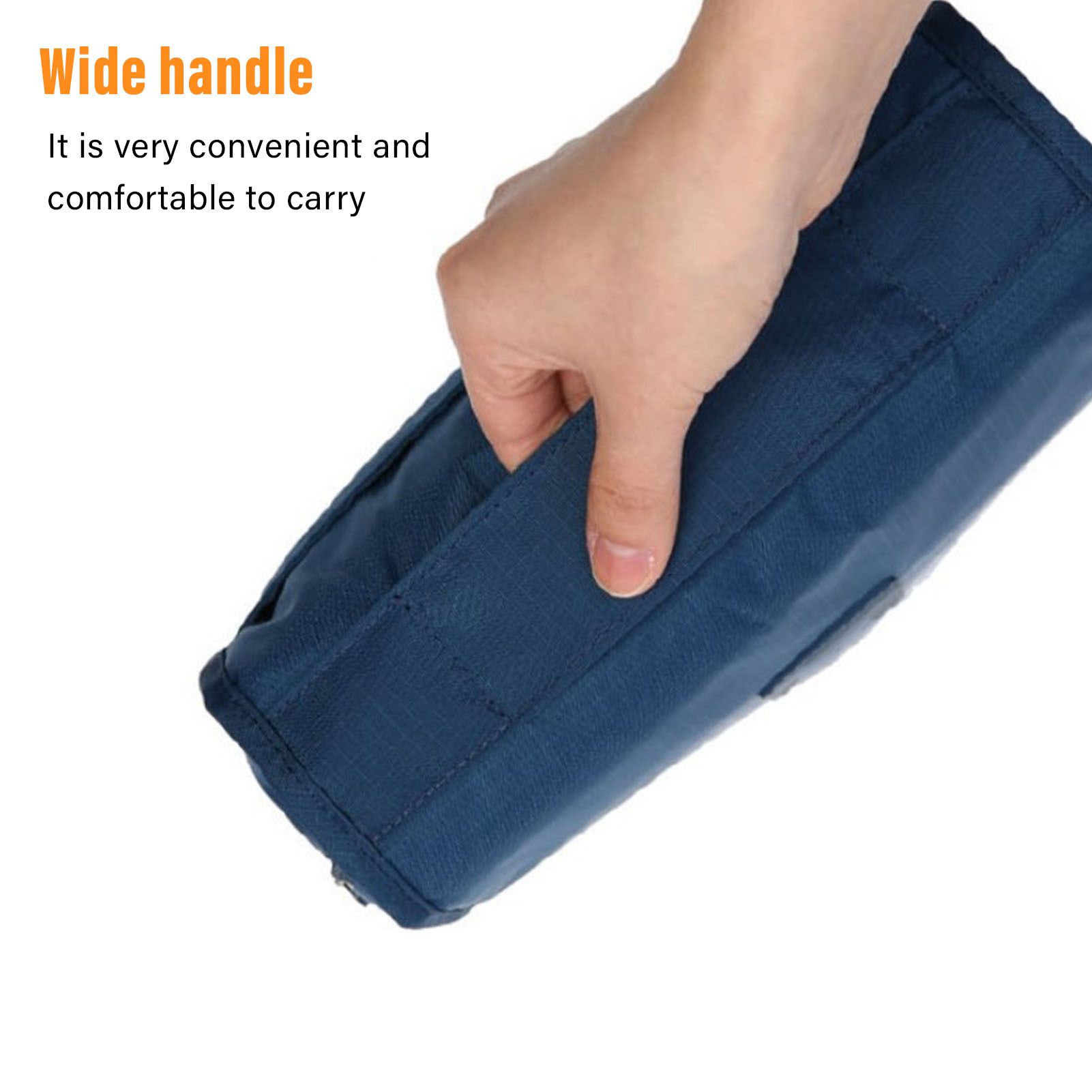 Hanging Toiletry Bag Cosmetic Bag Foldable Makeup Bag with Hook and Tote Navy view 4