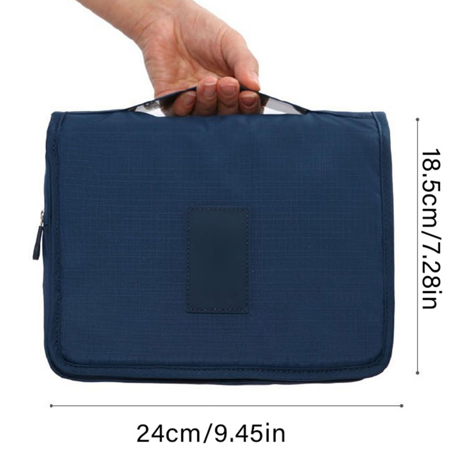 Hanging Toiletry Bag Cosmetic Bag Foldable Makeup Bag with Hook and Tote Navy view 8
