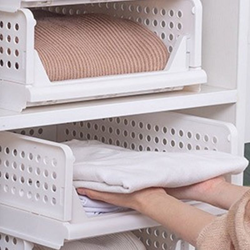 Wardrobe Foldable Storage Basket Layered Divider Drawer Rack Stackable Clothes view 3