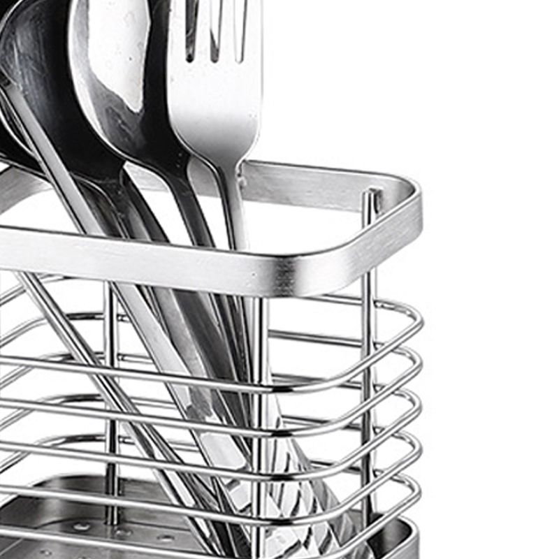 Utensil Holder Drying Rack Stainless Steel Draining Basket Wall Mount No view 3