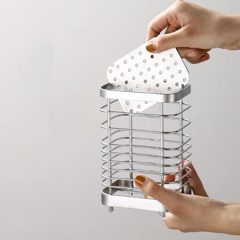 Utensil Holder Drying Rack Stainless Steel Draining Basket Wall Mount No view 3