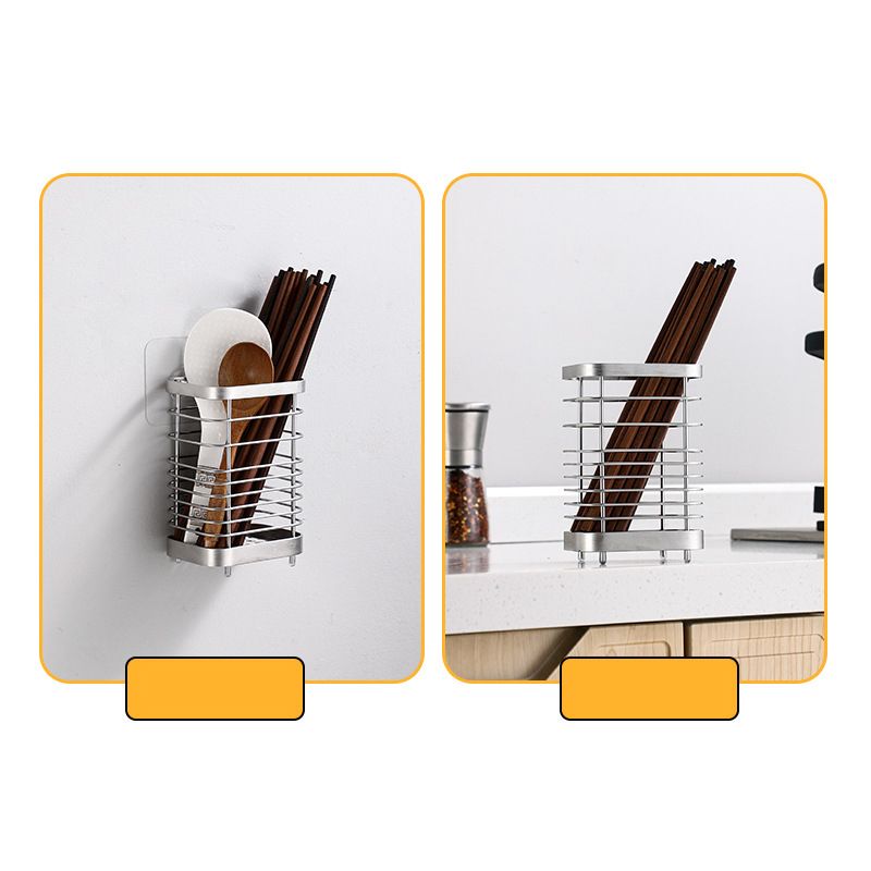 Utensil Holder Drying Rack Stainless Steel Draining Basket Wall Mount No view 4