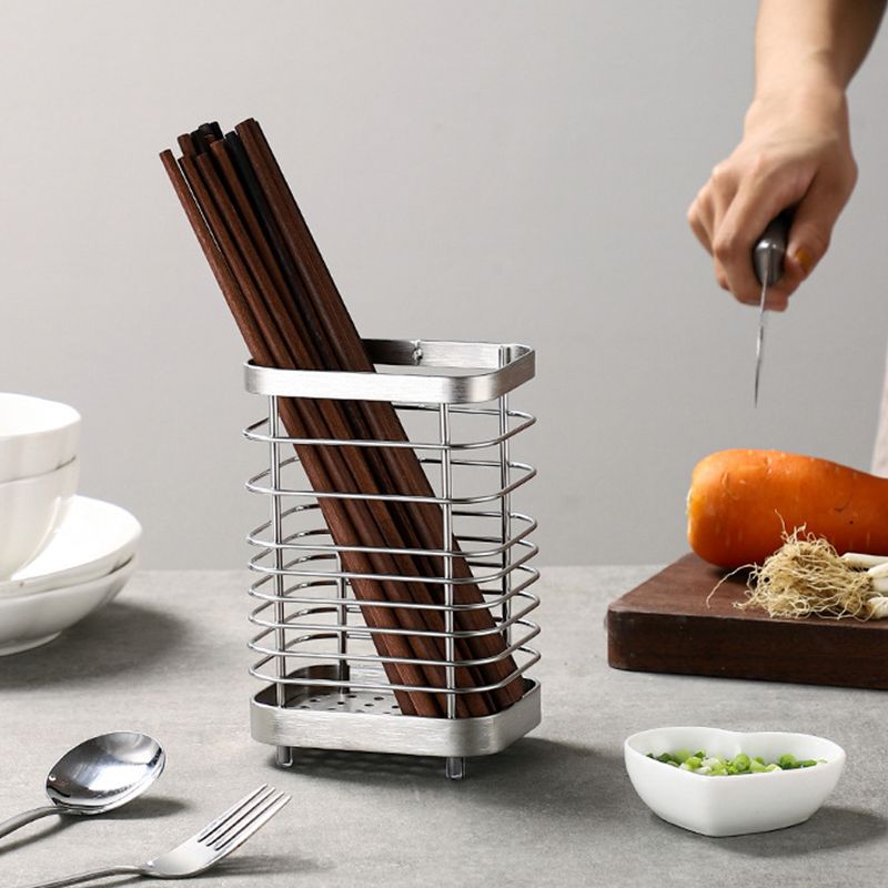 Utensil Holder Drying Rack Stainless Steel Draining Basket Wall Mount No view 5