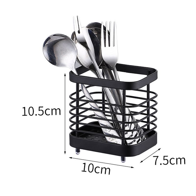 Utensil Holder Drying Rack Stainless Steel Draining Basket Wall Mount No view 2