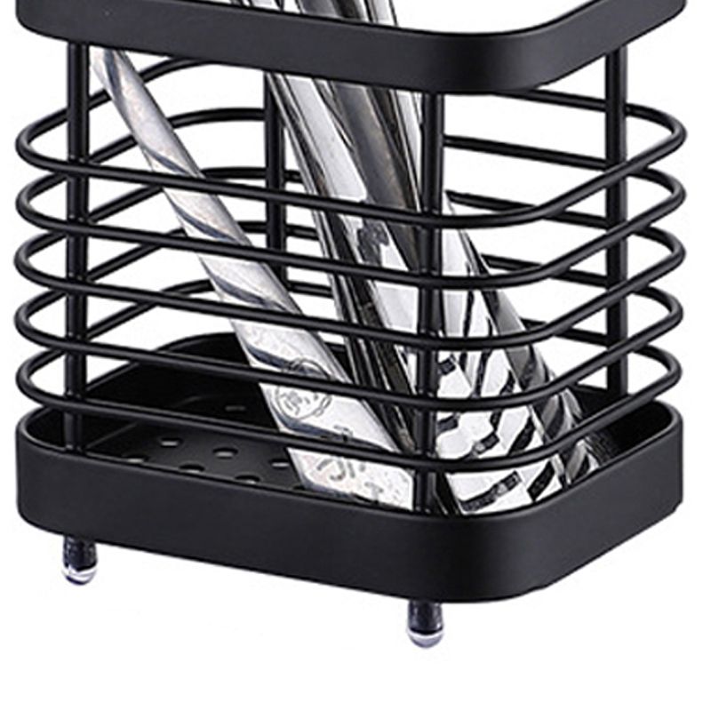 Utensil Holder Drying Rack Stainless Steel Draining Basket Wall Mount No view 5