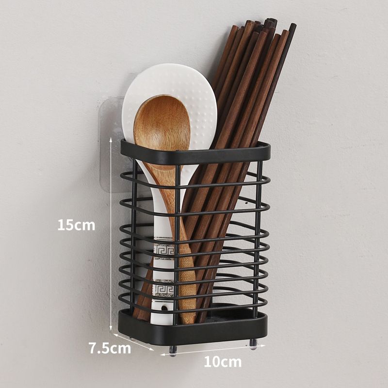 Utensil Holder Drying Rack Stainless Steel Draining Basket Wall Mount No view 4