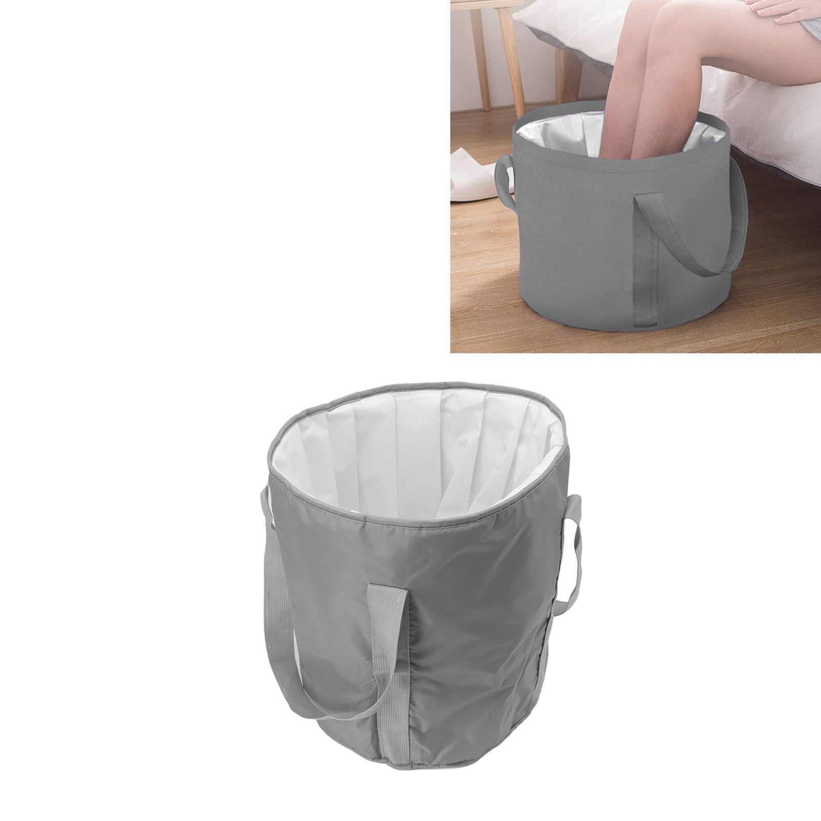 Foldable Foot Tub Polyester Double Layer Collapsible Camping Bucket with view 12