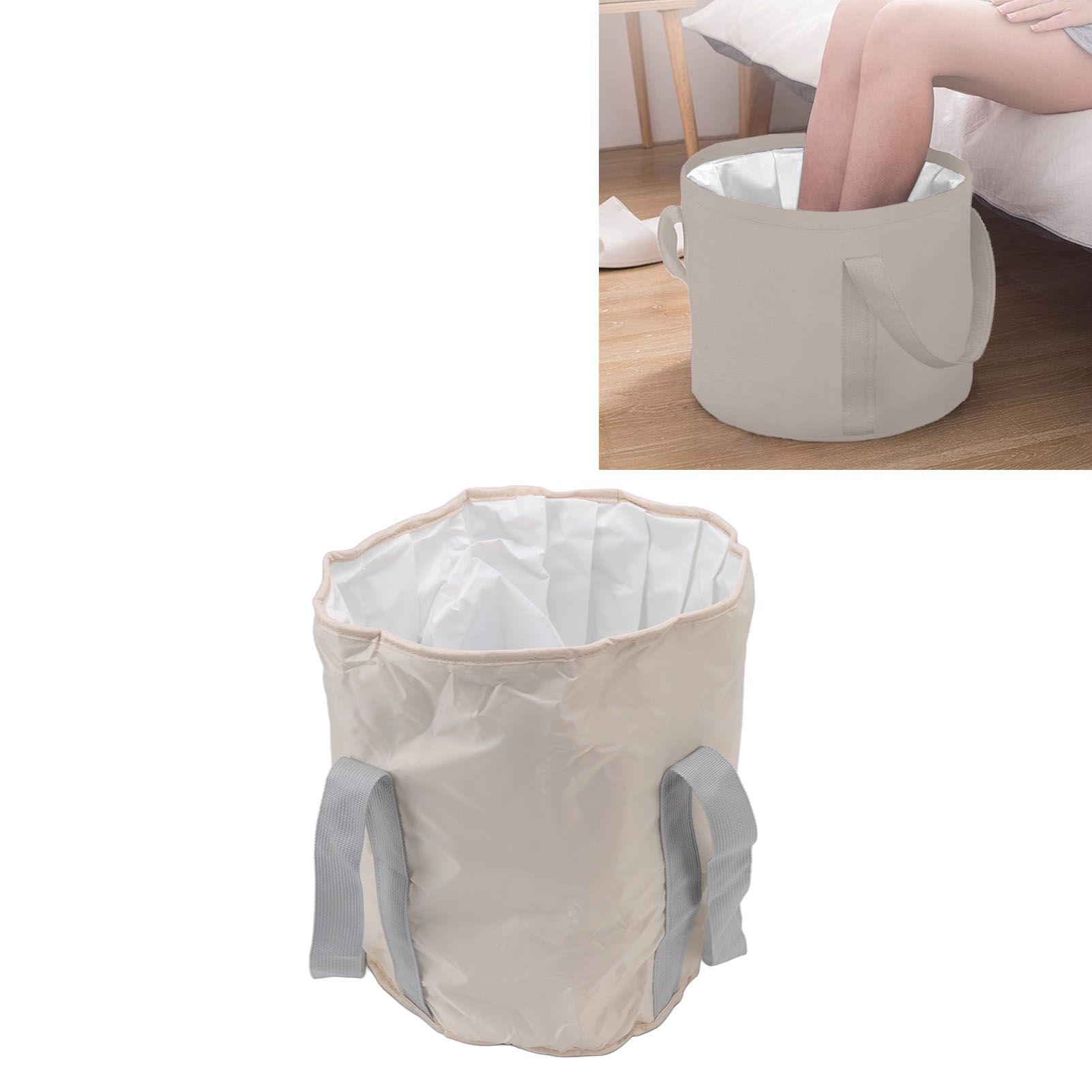 Foldable Foot Tub Polyester Double Layer Collapsible Camping Bucket with view 12