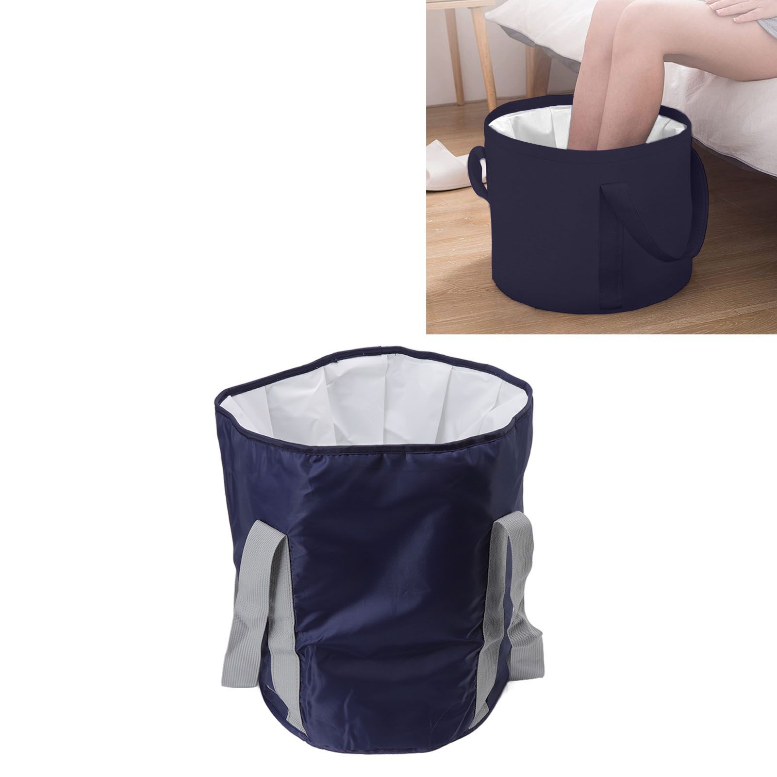 Foldable Foot Tub Polyester Double Layer Collapsible Camping Bucket with view 12