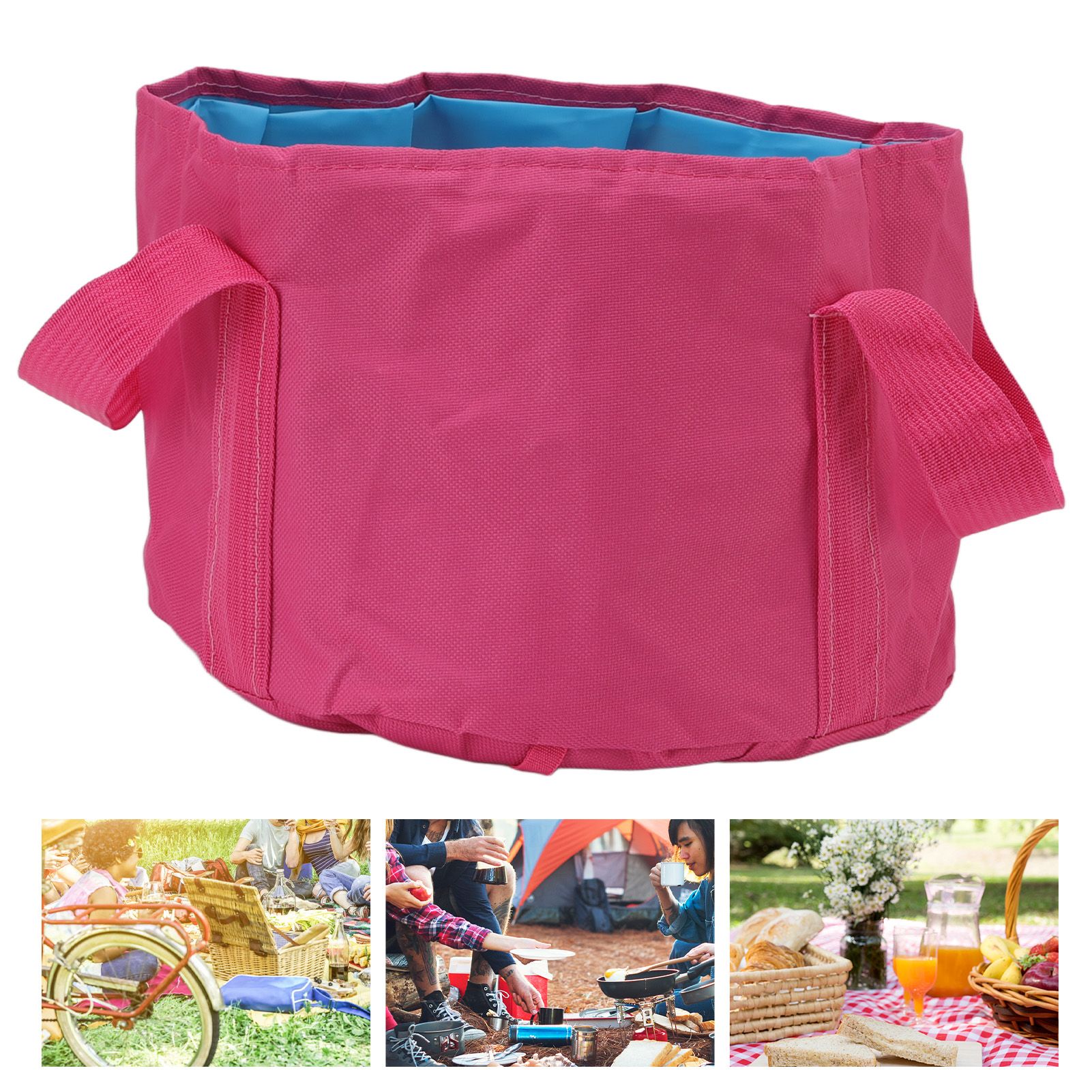 Collapsible Camping Bucket Multifunctional Portable Double Layer Foldable view 12