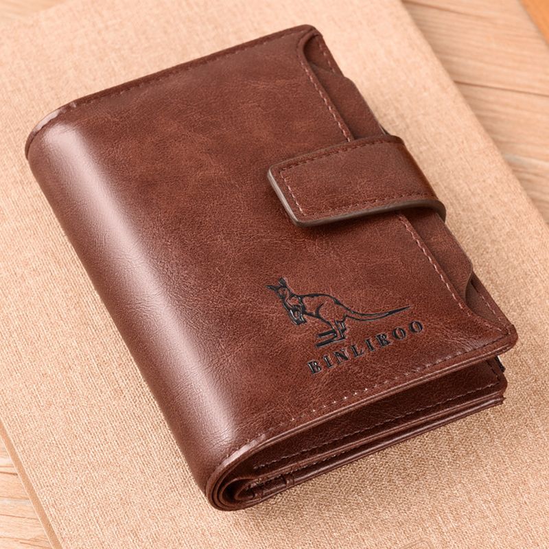 PU Leather Men Wallet Zipper No Degaussing Multi Screens Vertical Vintage Male view 2