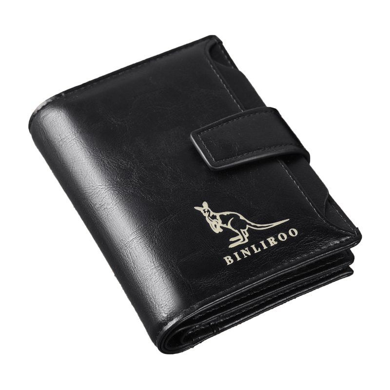 PU Leather Men Wallet Zipper No Degaussing Multi Screens Vertical Vintage Male