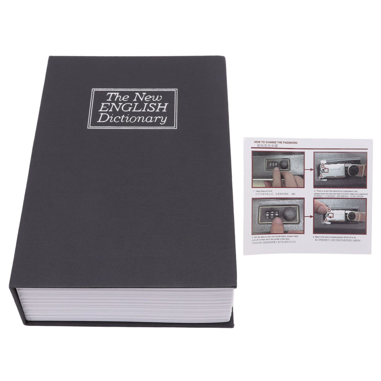 Book Safe Box Innovative Medium Dictionary Diversion Book Safe with Coded Lock — image 1