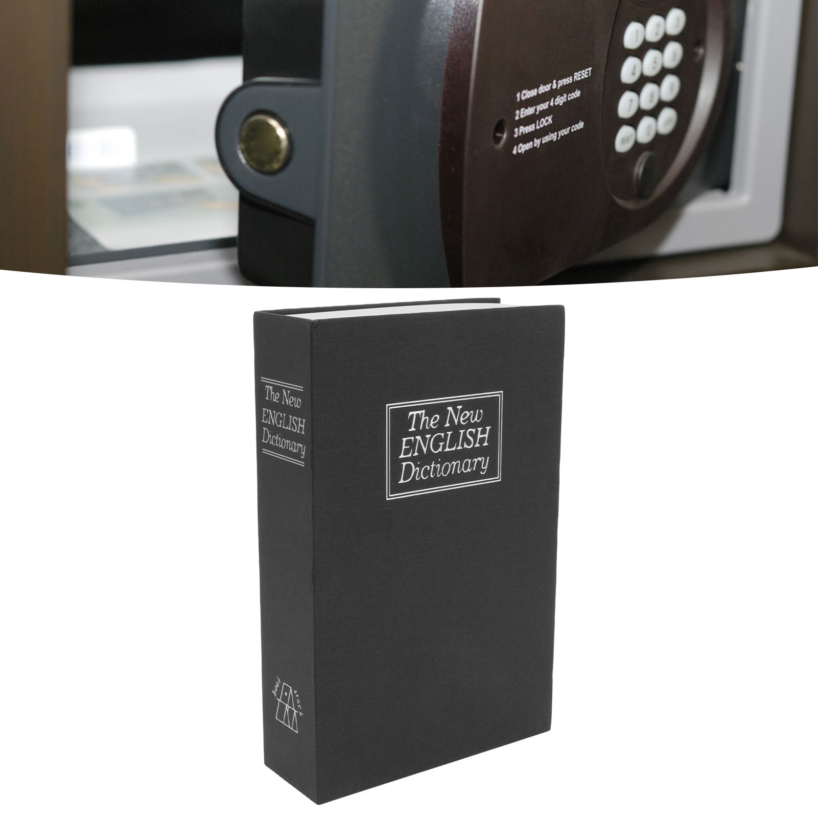 Book Safe Simulation Book Safe Box Portable Money Storing Box with Lock Key view 12