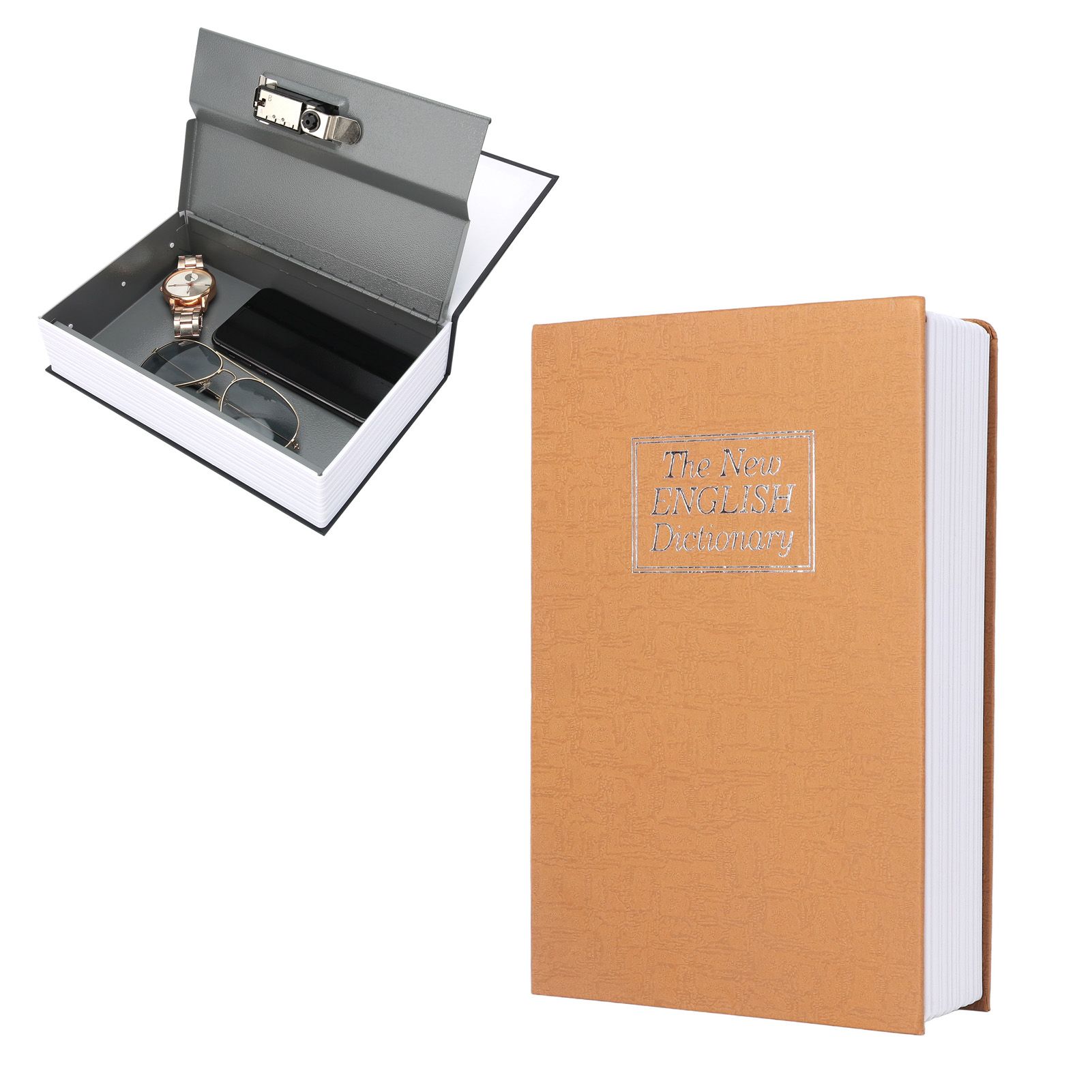 Book Safe Case Simulation Portable Safe Storage Box with Combination Lock for view 12