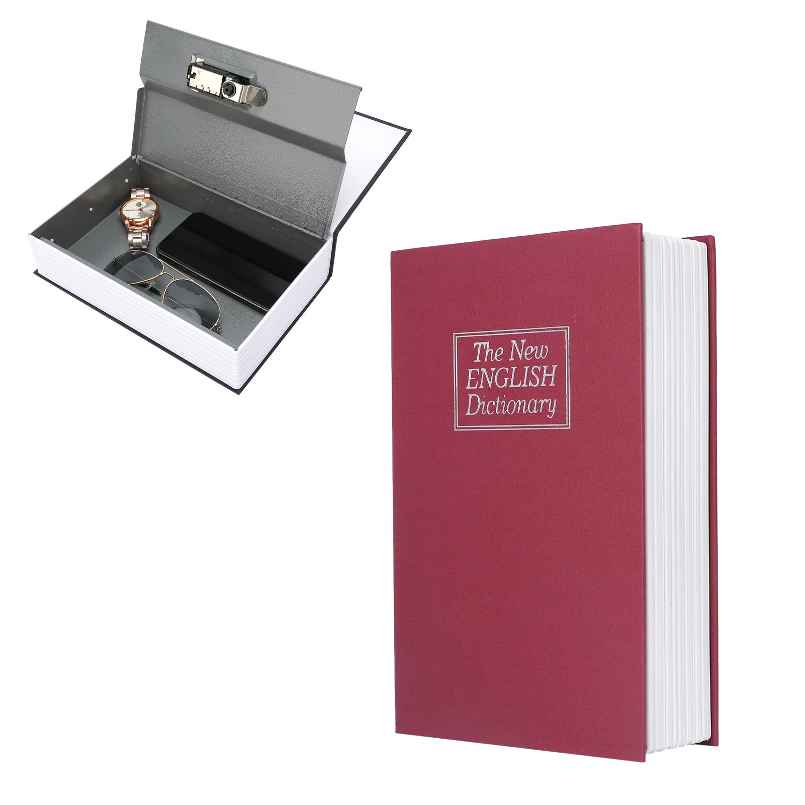 Book Safe Case Simulation Portable Safe Storage Box with Combination Lock for view 12