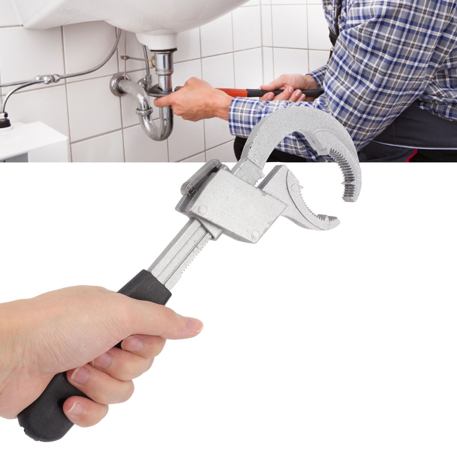 Universal Adjustable Wrench Multifunctional Aluminum Alloy Bathroom Wrench view 12
