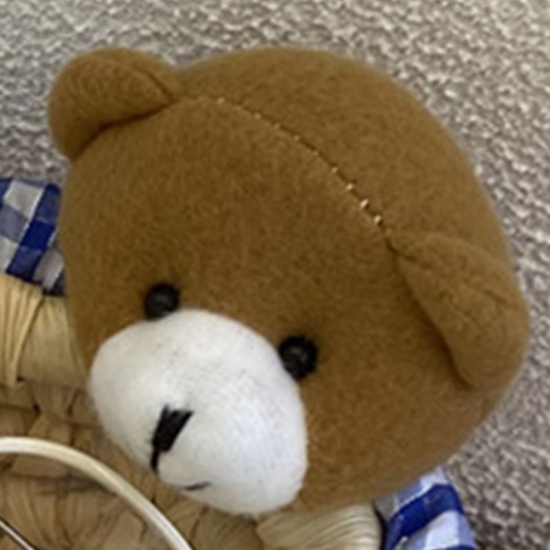 Cute Cartoon Bear Storage Basket Straw Storage Basket for Desktop Office Bedroom M view 3