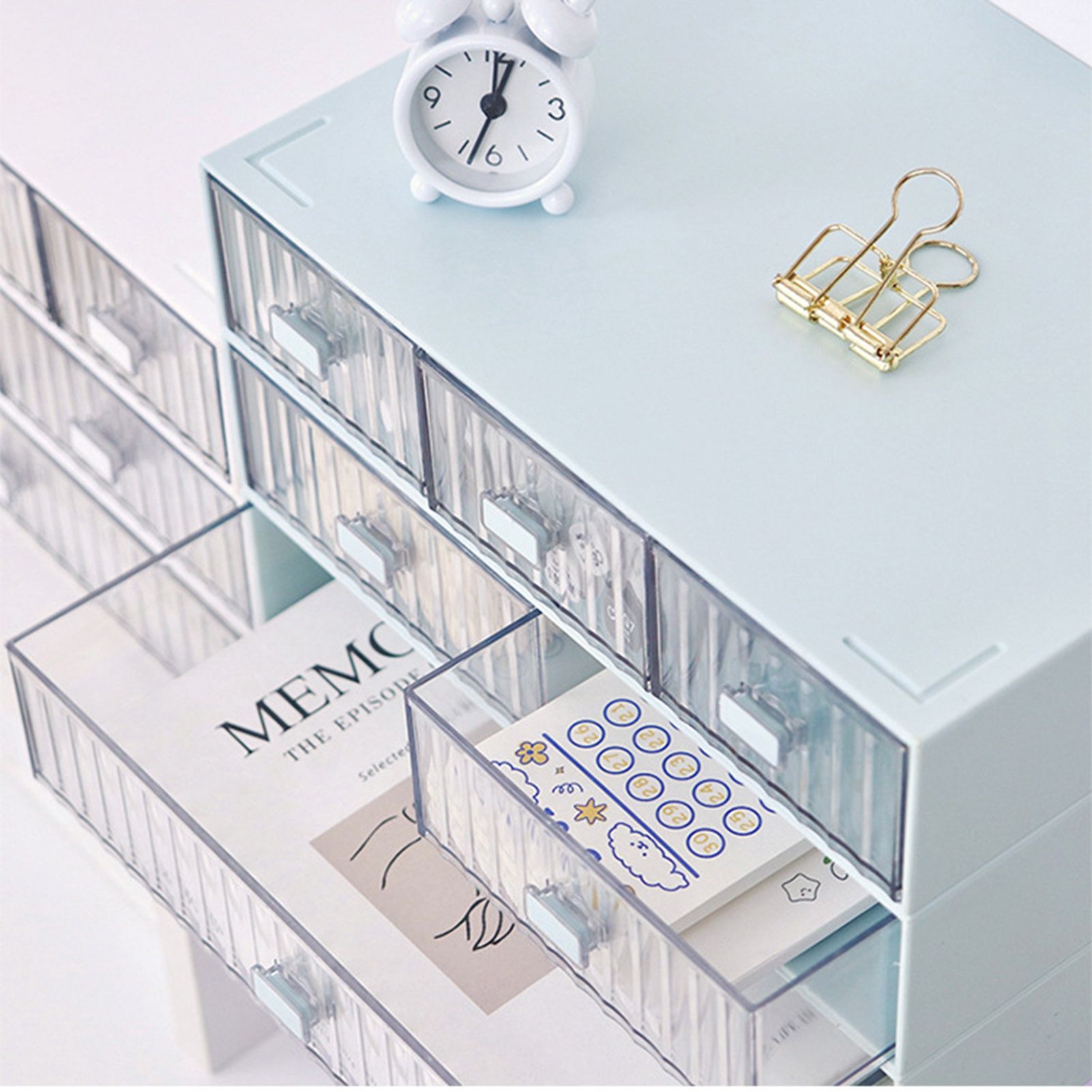 Desktop Drawer Organizer Waterproof Dustproof Plastic DIY Combination Multi view 3