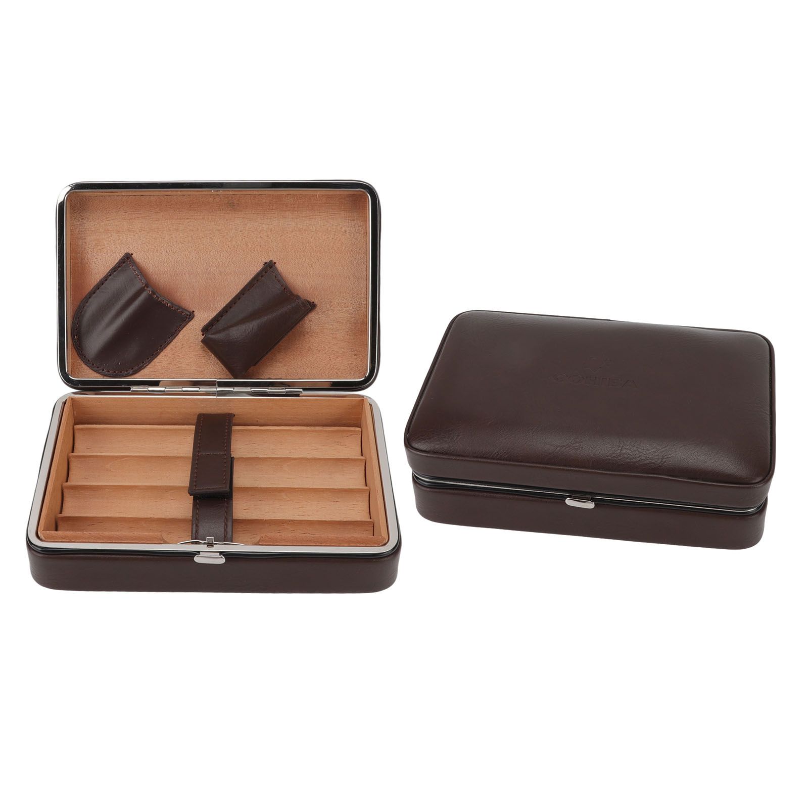 Cigar Holder Case Portable Travel Leather Cigar Humidor Case with Cedarwood view 5