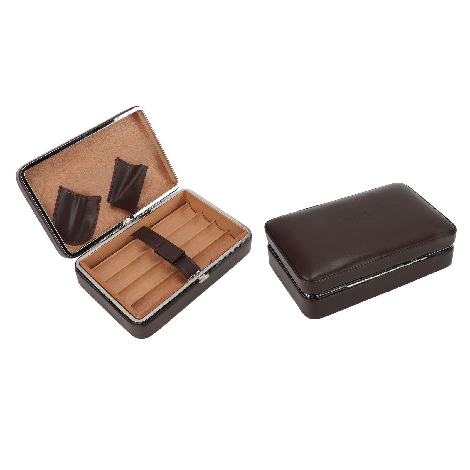 Cigar Holder Case Portable Travel Leather Cigar Humidor Case with Cedarwood view 6
