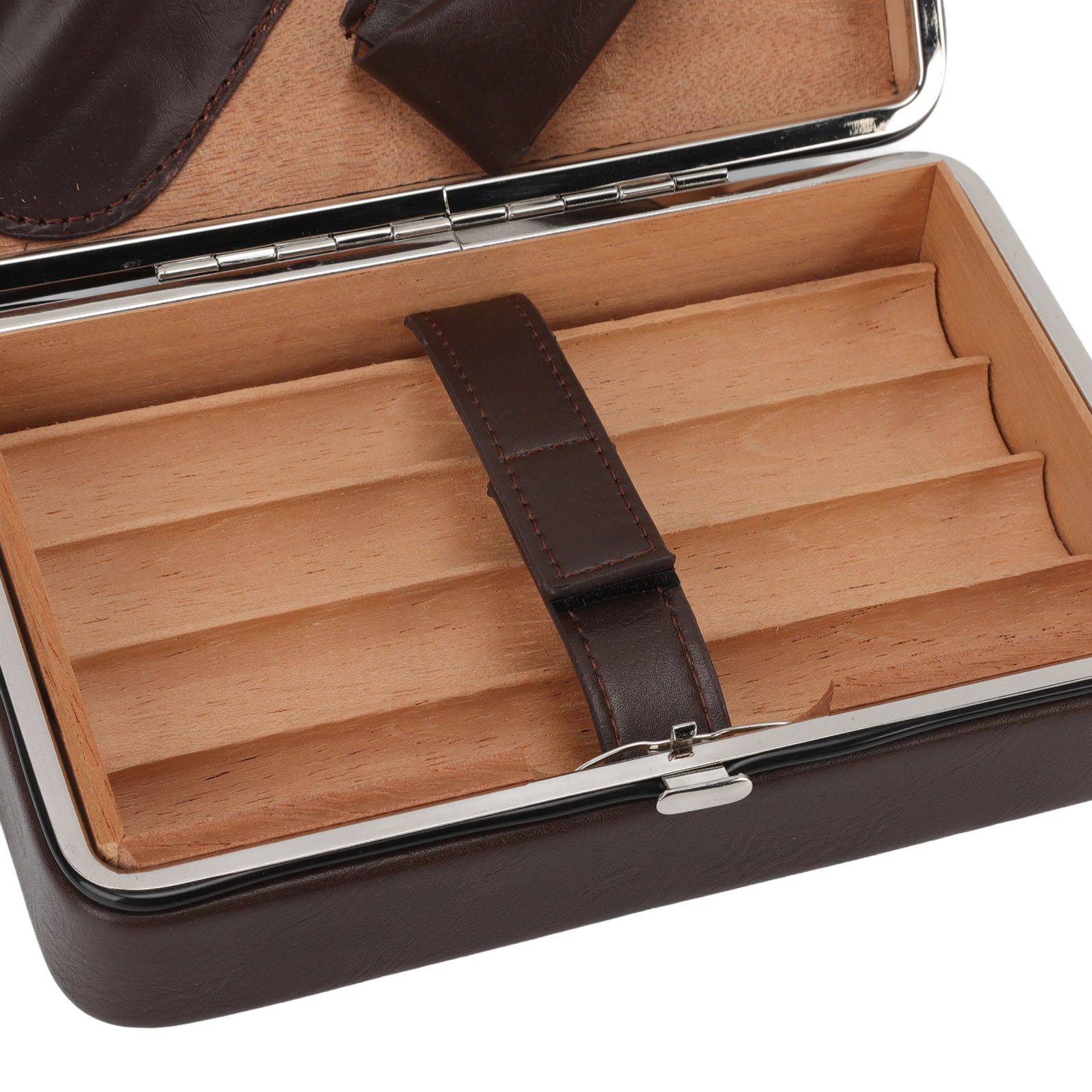 Cigar Holder Case Portable Travel Leather Cigar Humidor Case with Cedarwood view 14