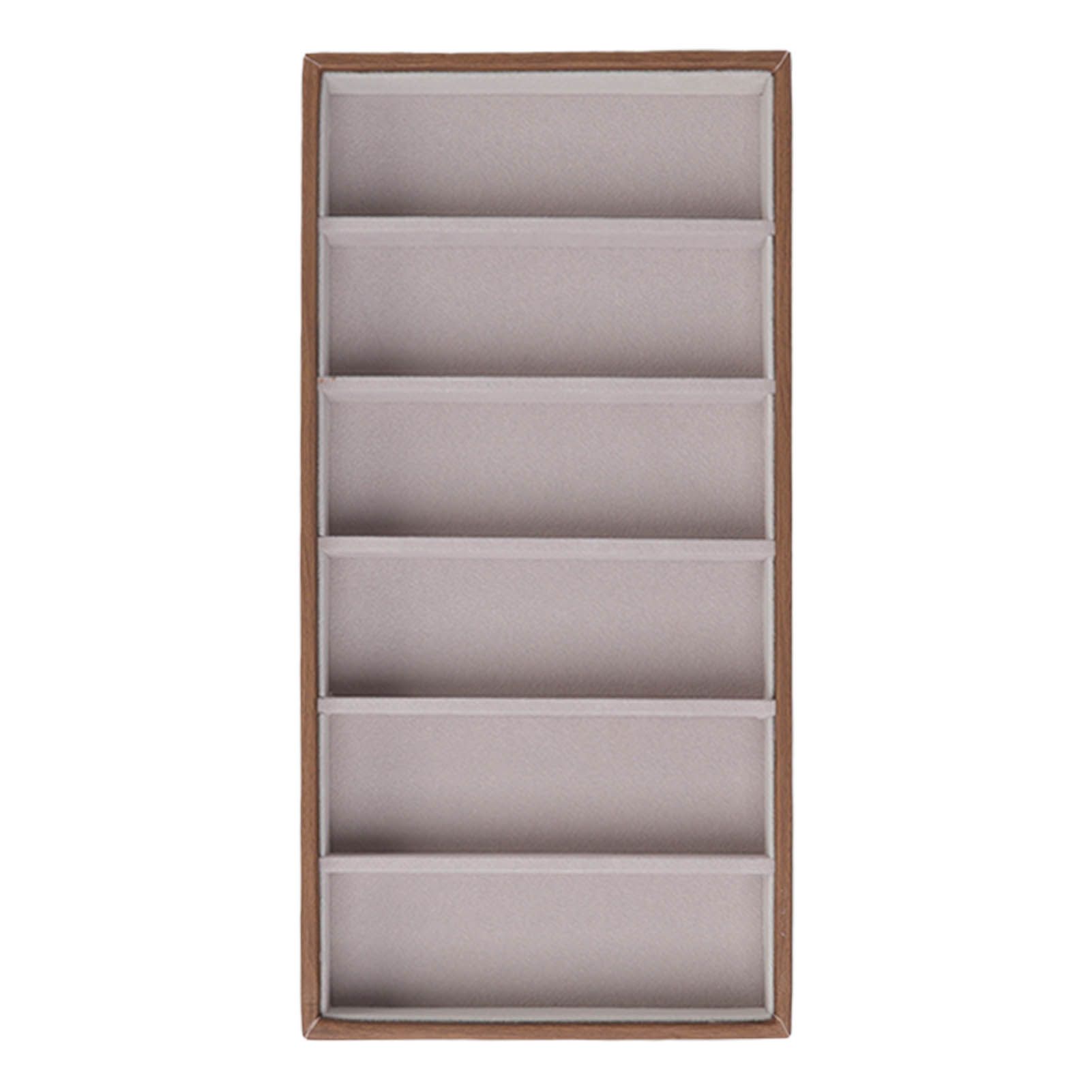 Eyeglass Display Organizer Wood Grain 6 Compartments Glasses Display Tray