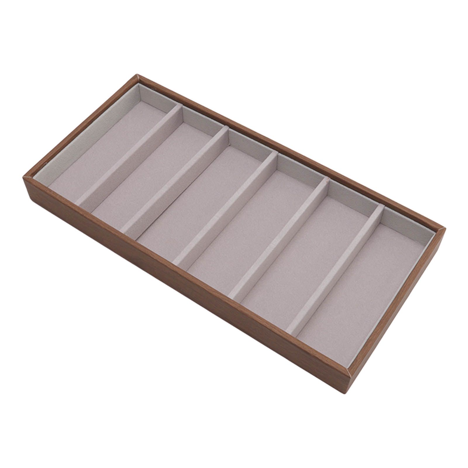 Eyeglass Display Organizer Wood Grain 6 Compartments Glasses Display Tray view 3