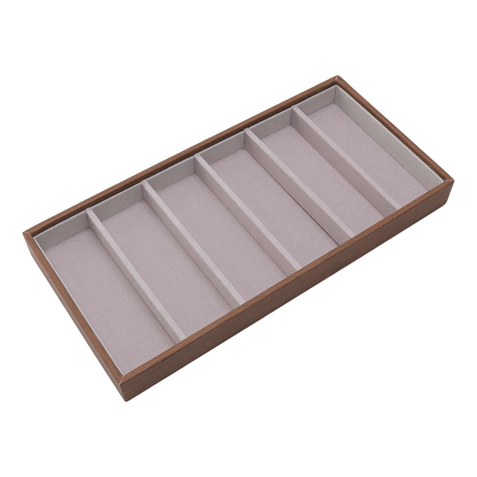 Eyeglass Display Organizer Wood Grain 6 Compartments Glasses Display Tray view 4