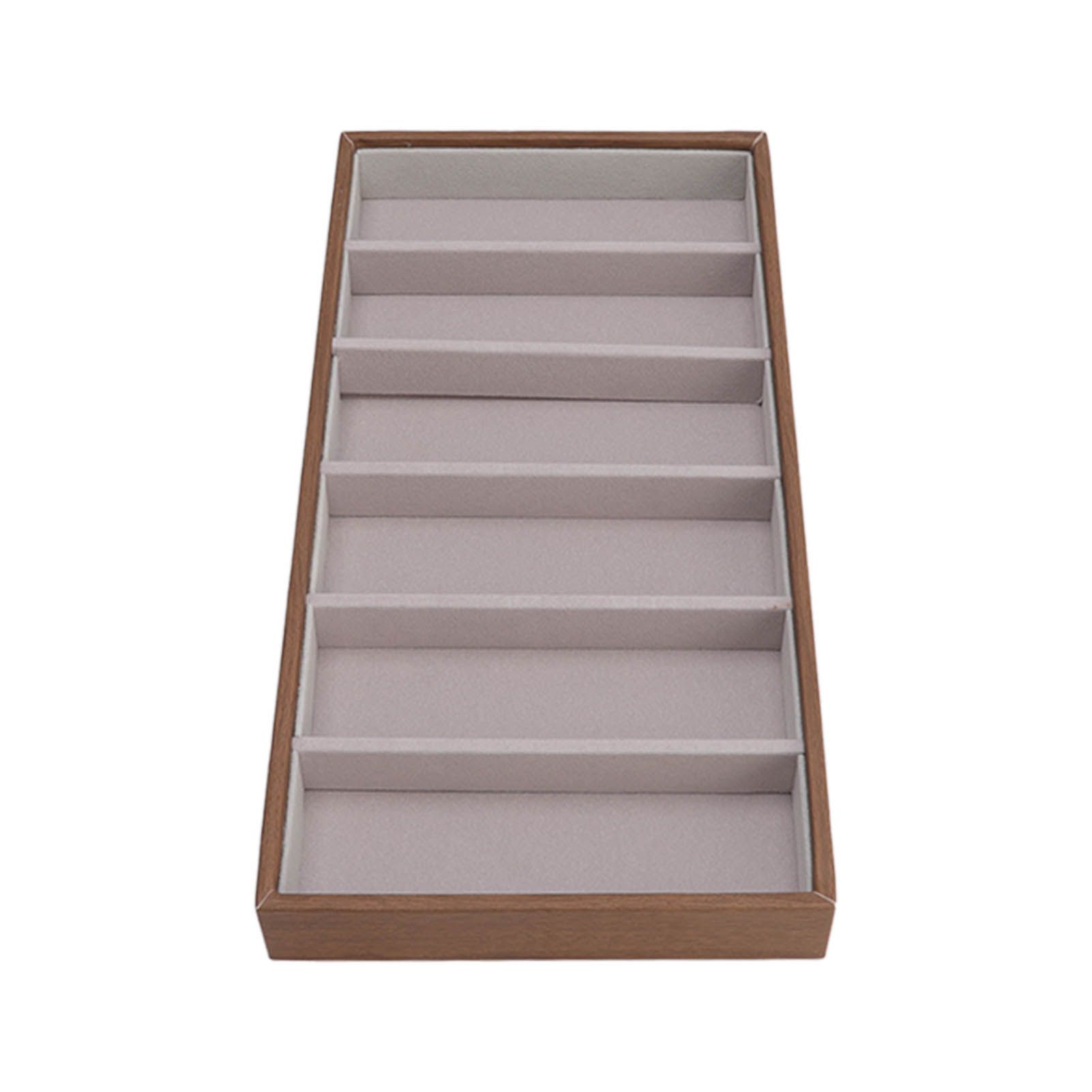 Eyeglass Display Organizer Wood Grain 6 Compartments Glasses Display Tray view 5