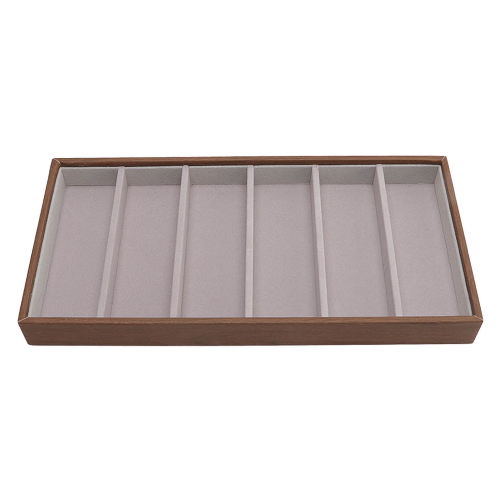 Eyeglass Display Organizer Wood Grain 6 Compartments Glasses Display Tray view 6