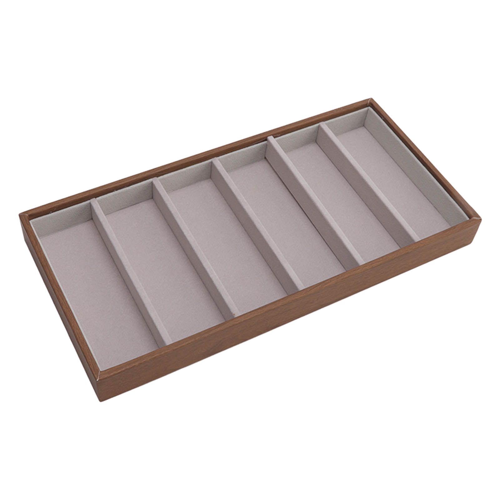 Eyeglass Display Organizer Wood Grain 6 Compartments Glasses Display Tray view 9