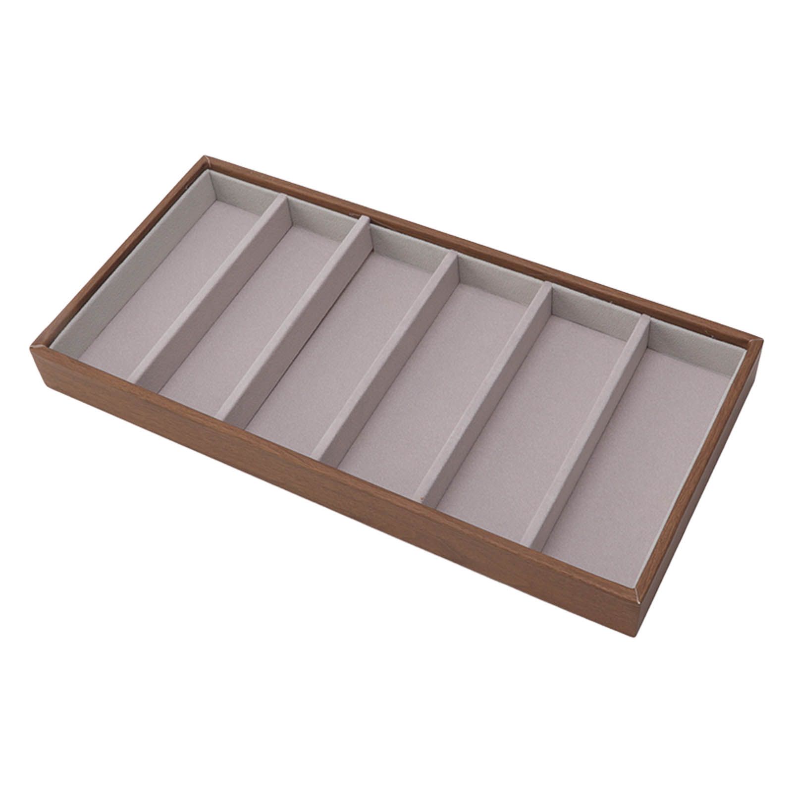 Eyeglass Display Organizer Wood Grain 6 Compartments Glasses Display Tray view 10