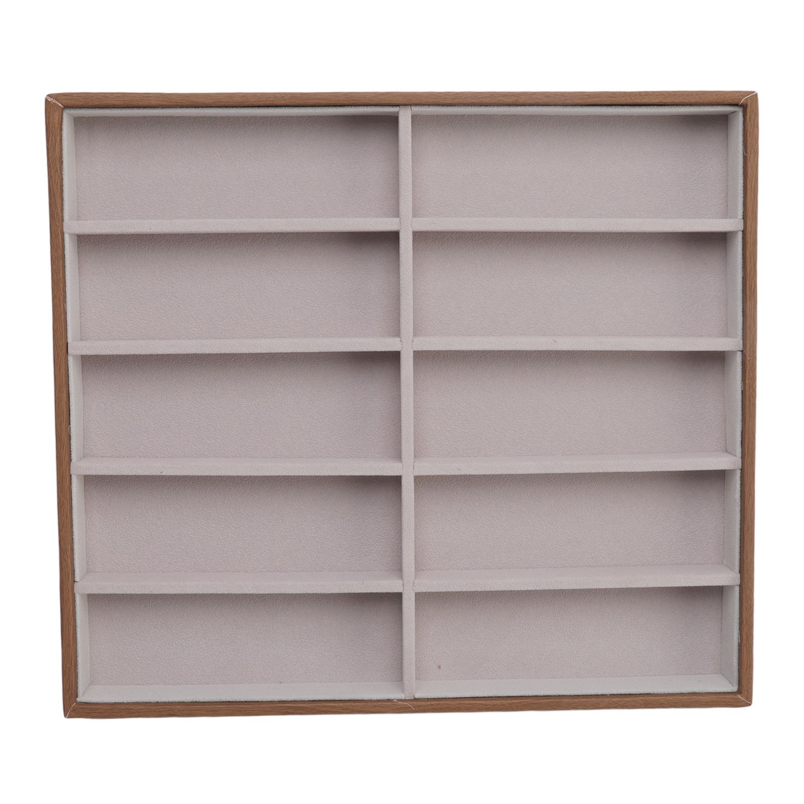 Sunglasses Display Tray PU Wood Grain Sunglasses Storage Case for Home Glasses