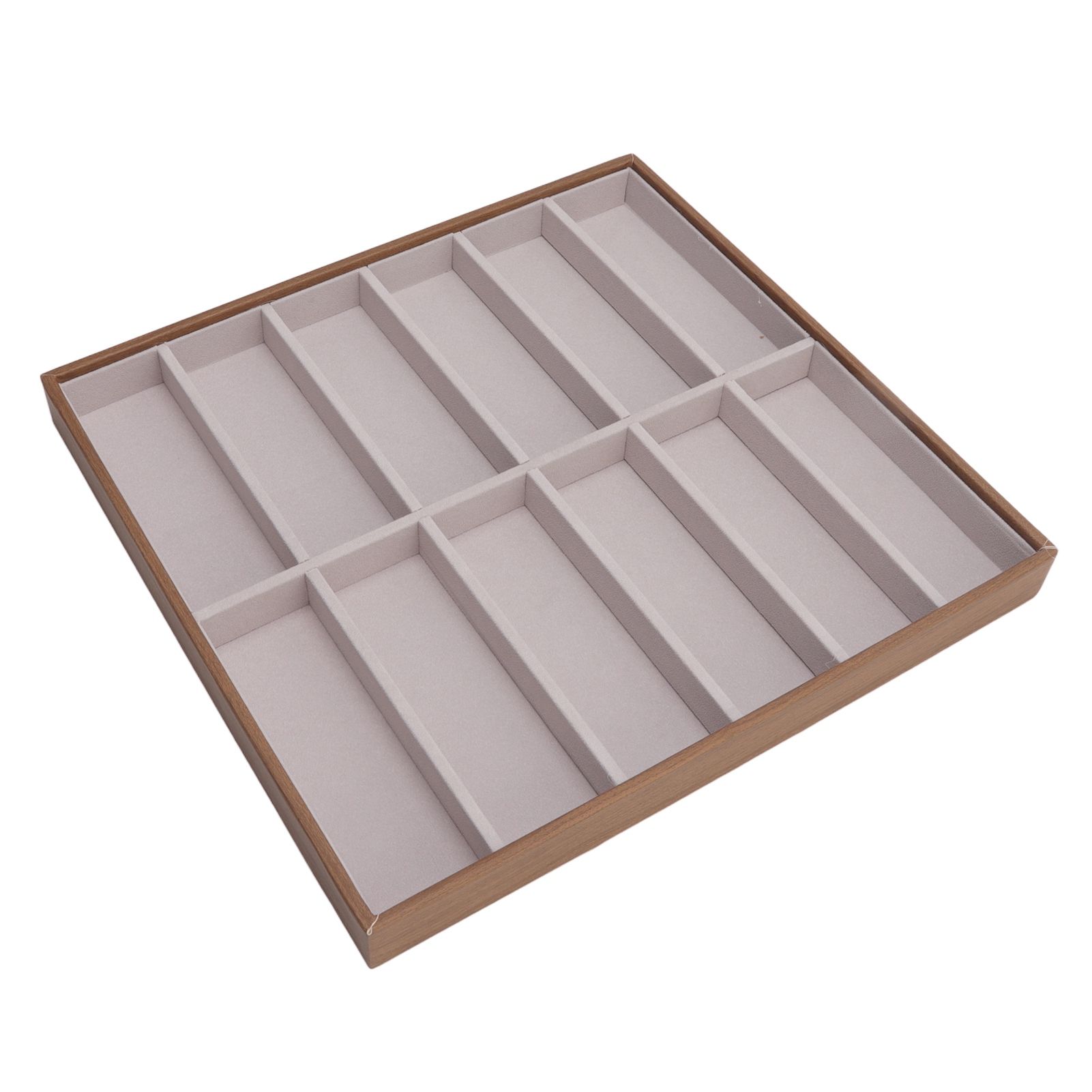 Sunglasses Display Tray PU Wood Grain Sunglasses Storage Case for Home Glasses view 3