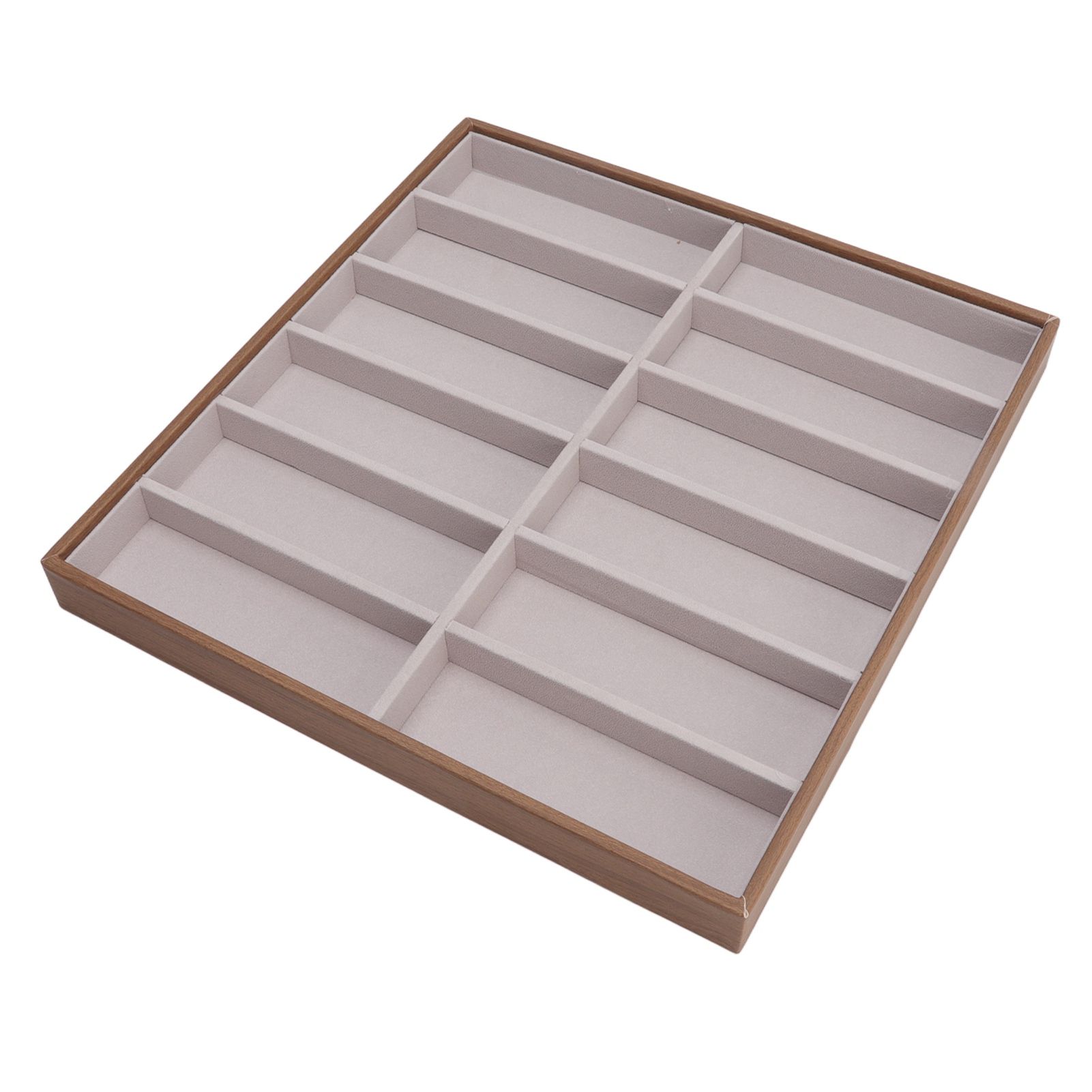 Sunglasses Display Tray PU Wood Grain Sunglasses Storage Case for Home Glasses view 4