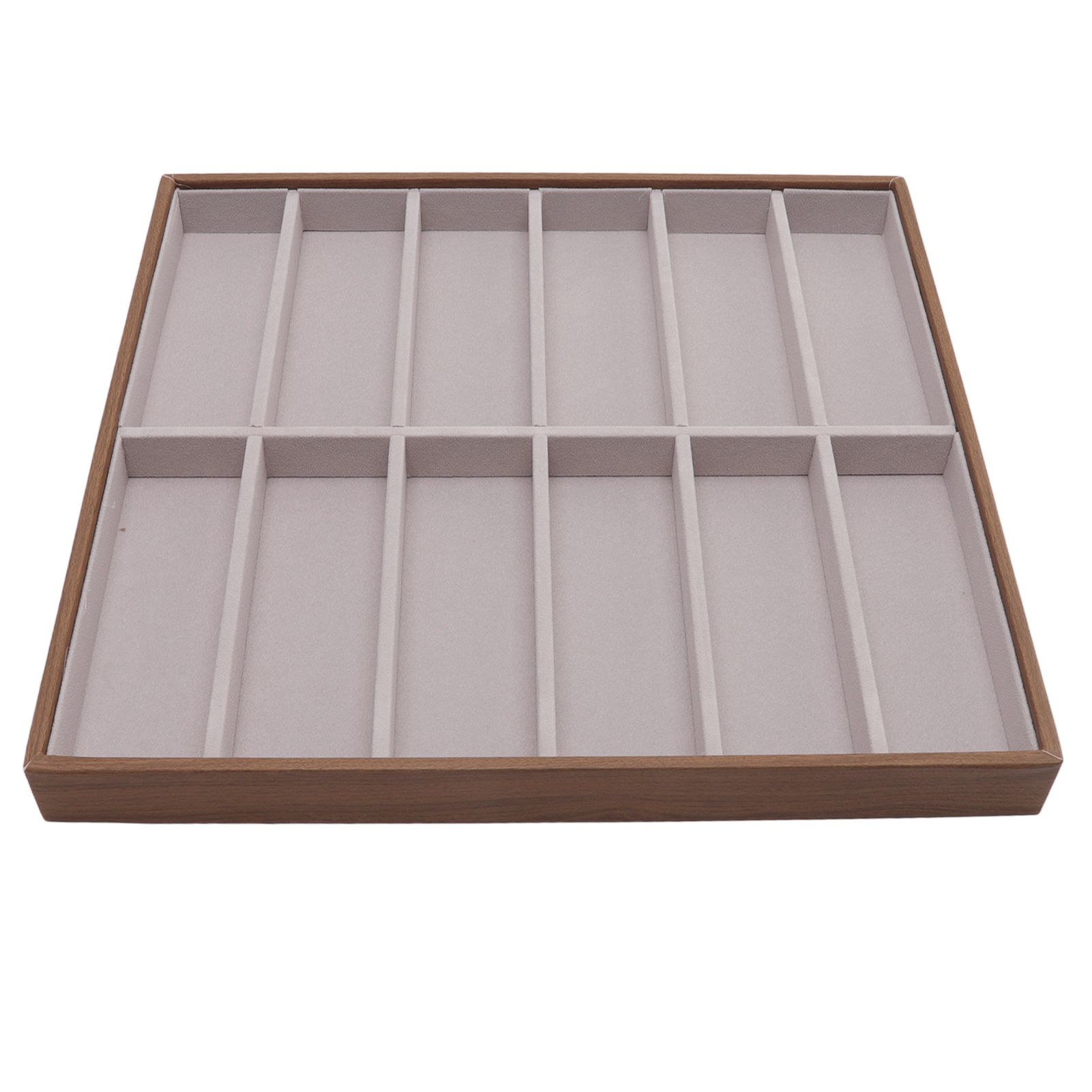 Sunglasses Display Tray PU Wood Grain Sunglasses Storage Case for Home Glasses view 7