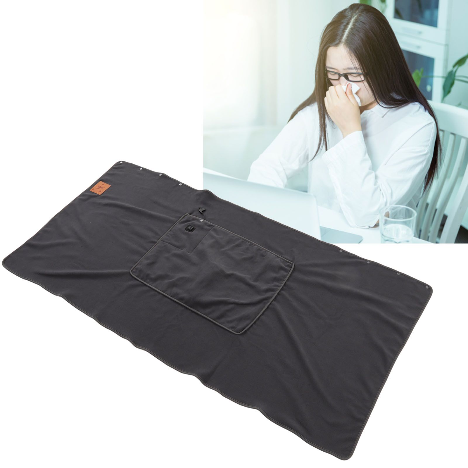 USB Warm Shawl 3 Level Temperature Adjustment Electric Throw Blanket for view 12