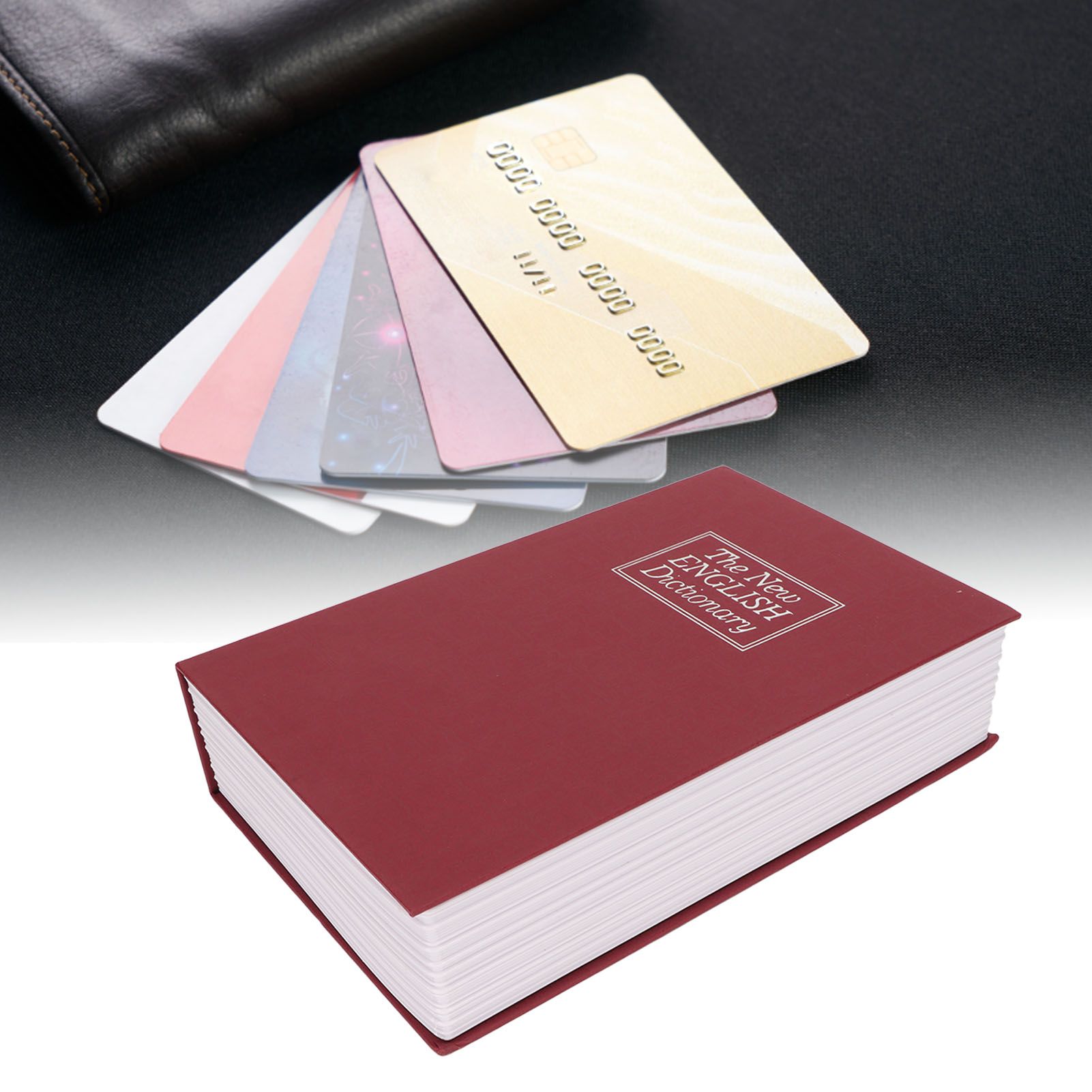 Book Safe Small Diversion Book Safe Storage Lock Box Money Coins Cards Hiding view 12