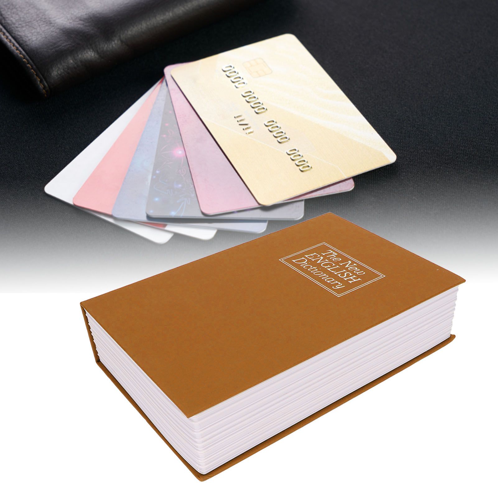 Book Safe Small Diversion Book Safe Storage Lock Box Money Coins Cards Hiding view 12
