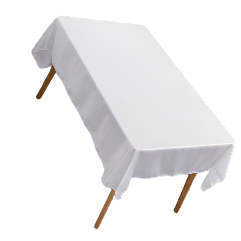 Tablecloth Rectangle White Table Cover Cloth Polyester 145x305cm for Dining view 2