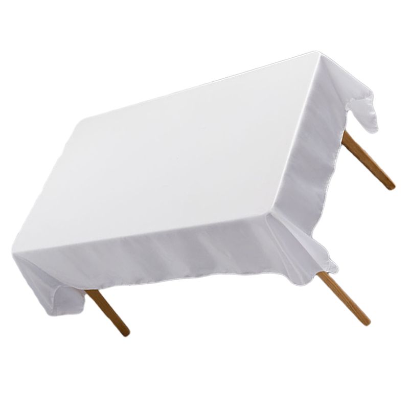 Tablecloth Rectangle White Table Cover Cloth Polyester 145x305cm for Dining view 3