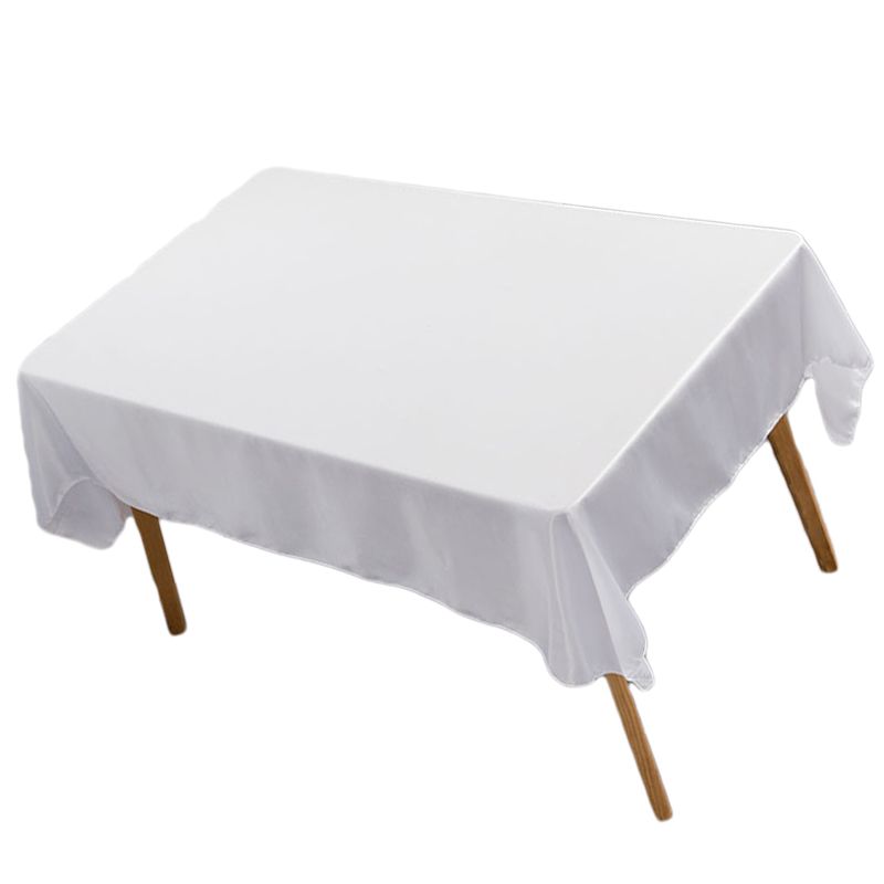 Tablecloth Rectangle White Table Cover Cloth Polyester 145x305cm for Dining view 4