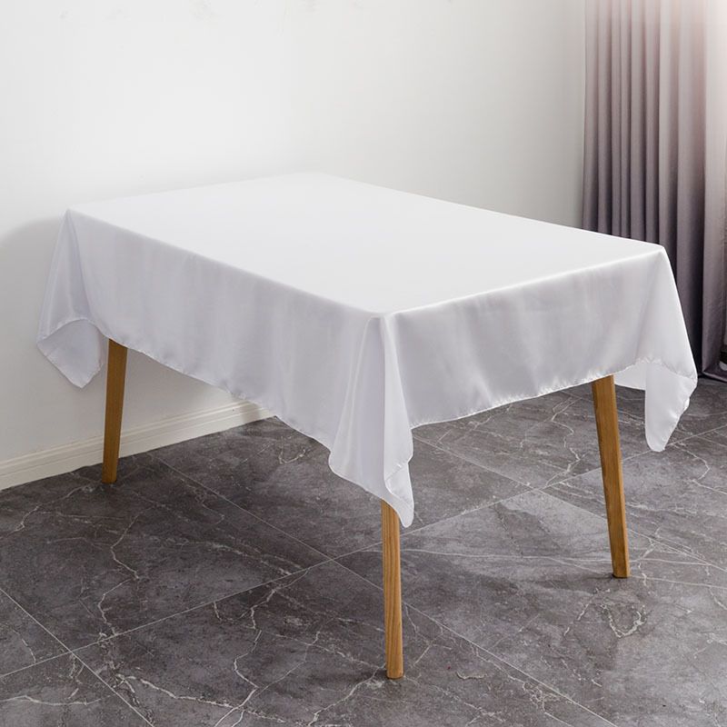Tablecloth Rectangle White Table Cover Cloth Polyester 145x305cm for Dining view 5
