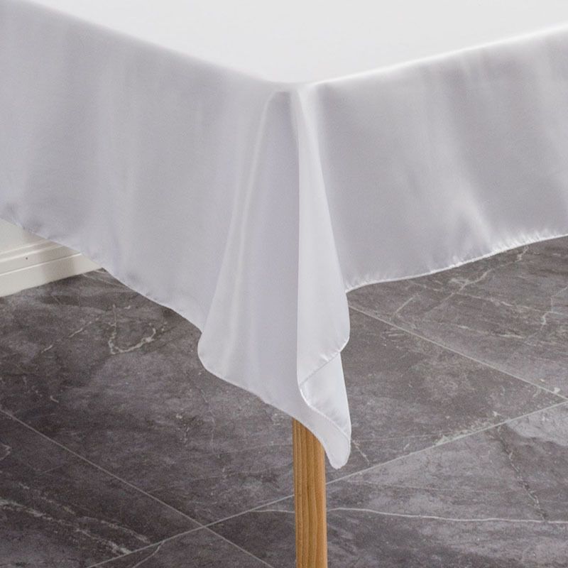 Tablecloth Rectangle White Table Cover Cloth Polyester 145x305cm for Dining view 8