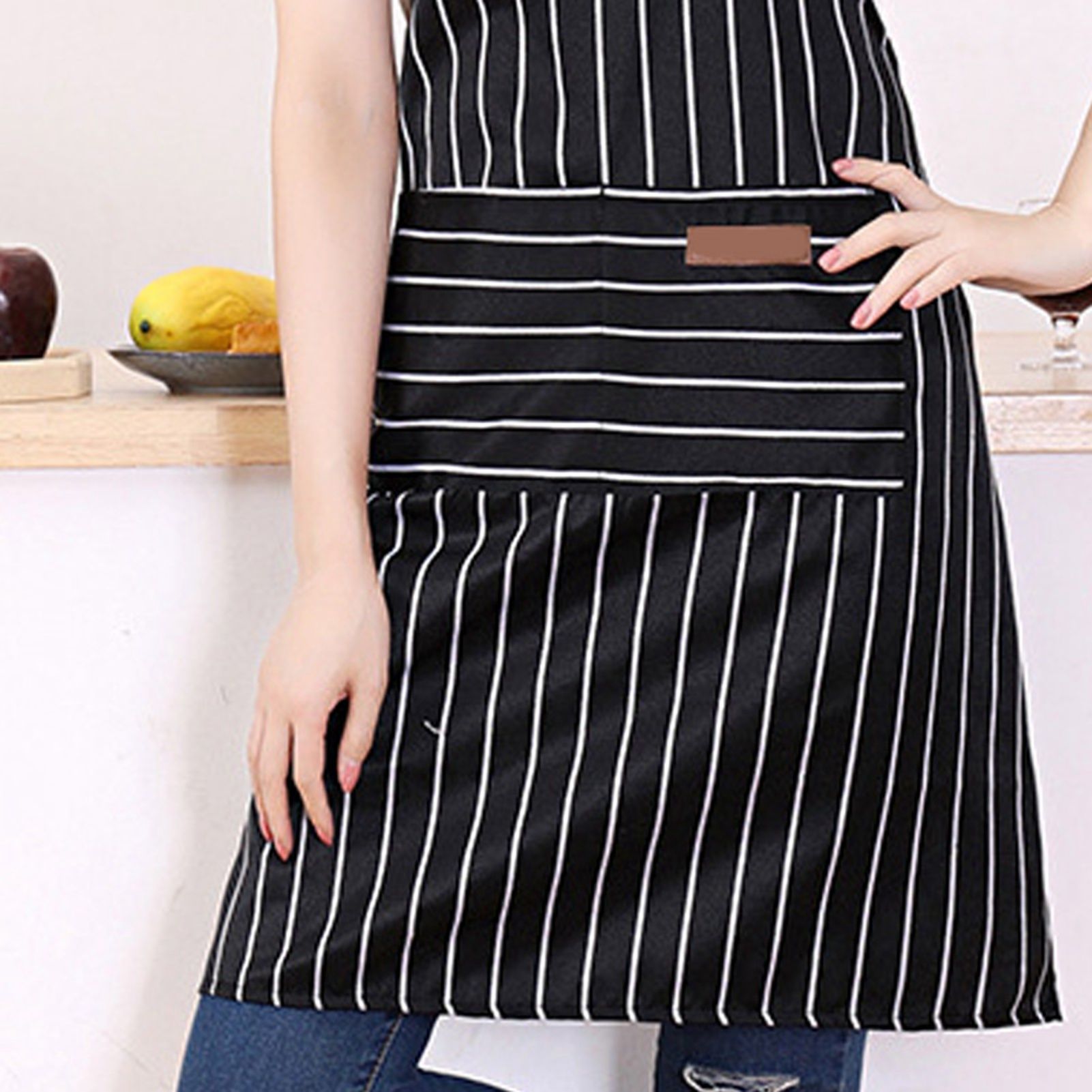2 Pcs Kitchen Cooking Apron with 2 Pockets Adjustable Bib Chef Apron for Men view 6