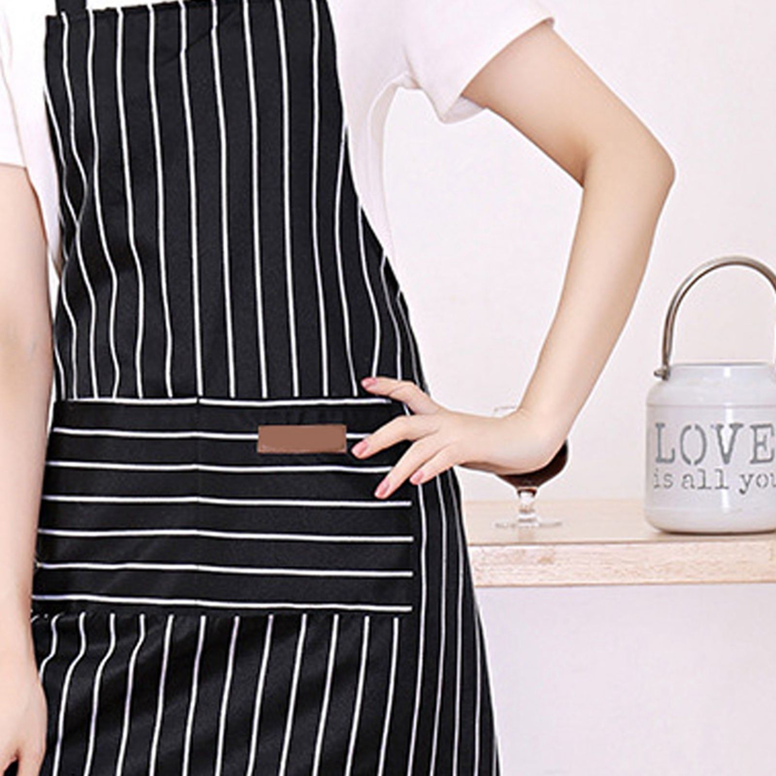 2 Pcs Kitchen Cooking Apron with 2 Pockets Adjustable Bib Chef Apron for Men view 7