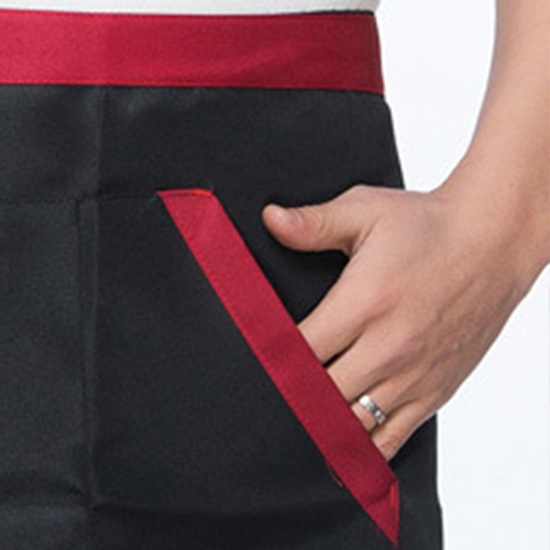2pcs Chef Waist Apron Soft Moisture Absorbent Breathable Polyester Men's Half view 9